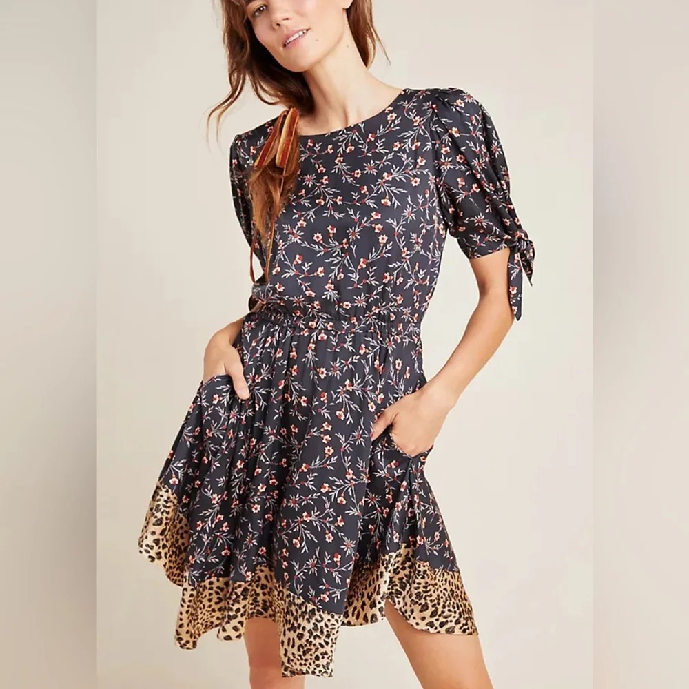 Rebecca Taylor Scarlett Tie-Sleeved Mini Dress - Picture 1 of 11